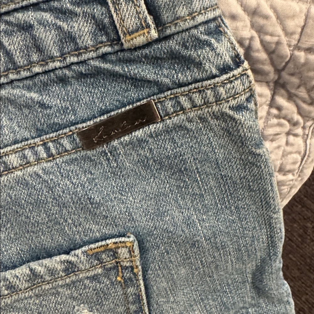 KanCan Light Blue Distressed Jean Shorts - Picture 3 of 4